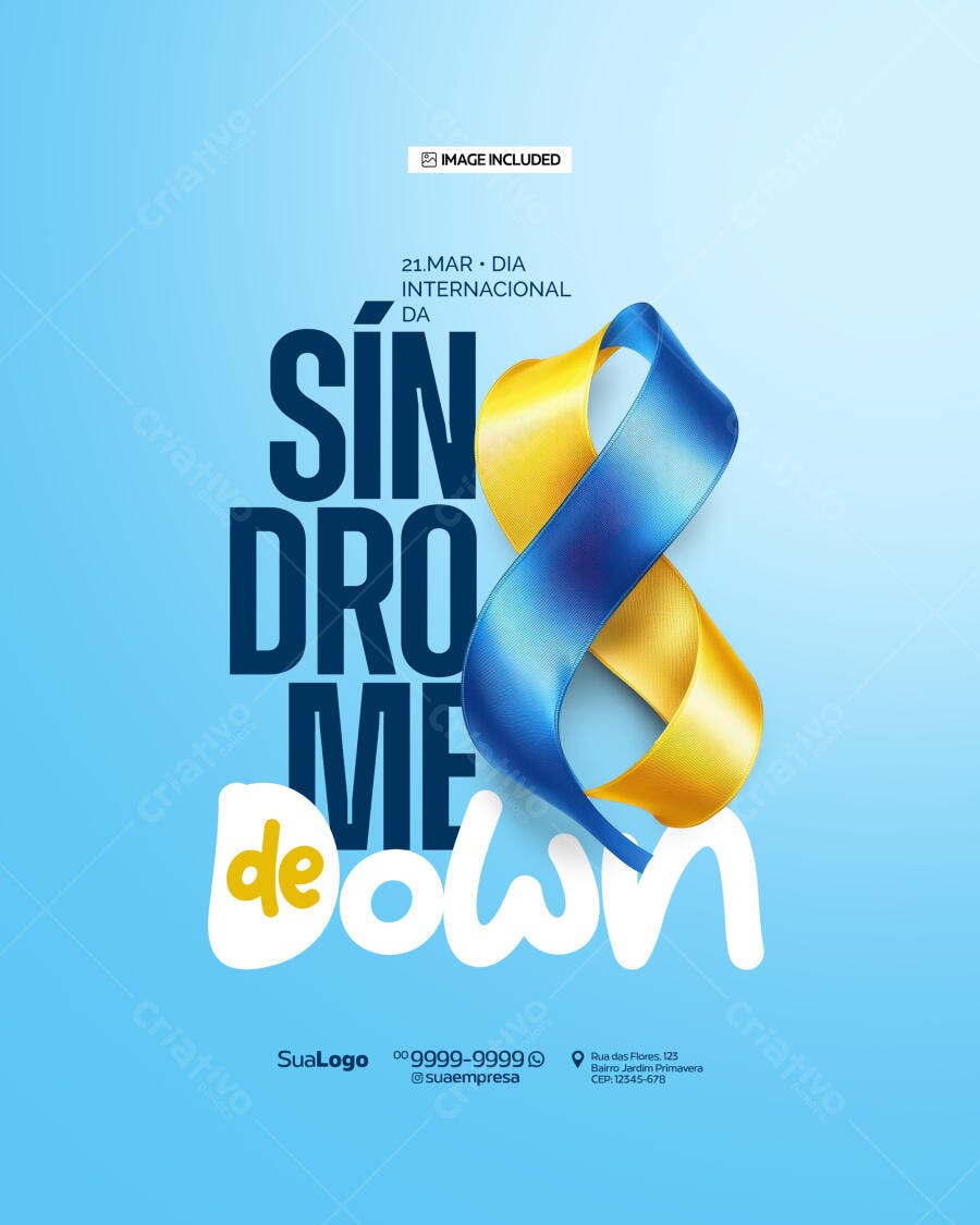 Flyer Dia Internacional da Síndrome de Down PSD Editável