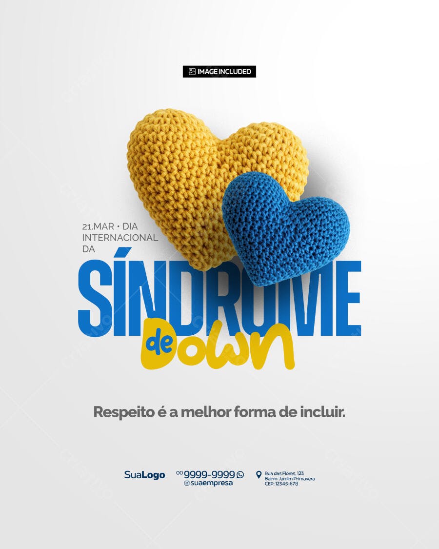 Flyer Dia Internacional da Síndrome de Down PSD Editável