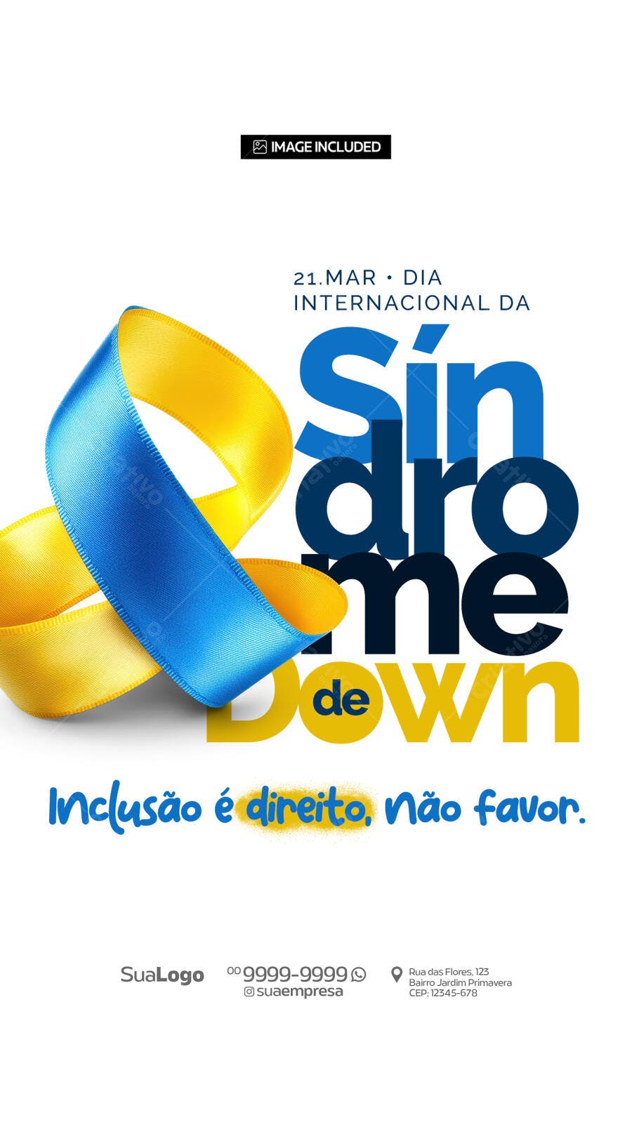 Flyer Dia Internacional da Síndrome de Down PSD Editável