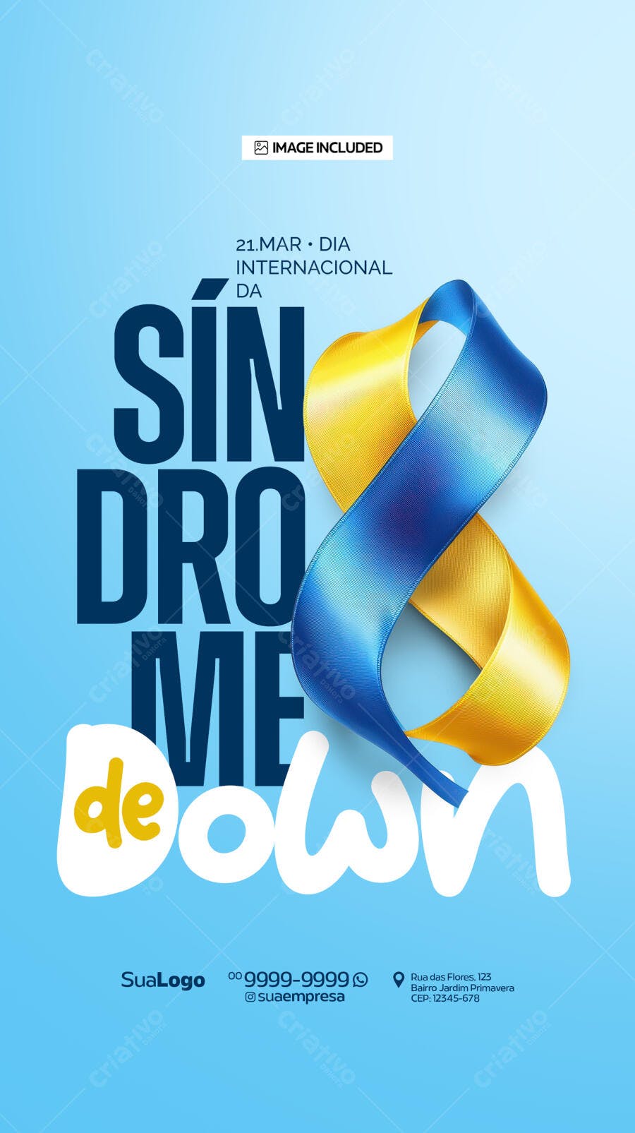 Flyer Dia Internacional da Síndrome de Down PSD Editável