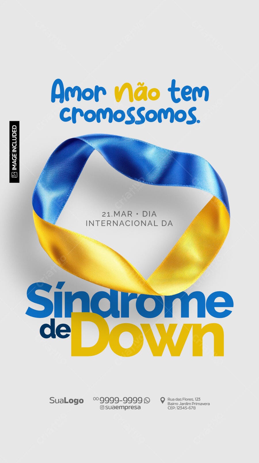 Flyer Dia Internacional da Síndrome de Down PSD Editável