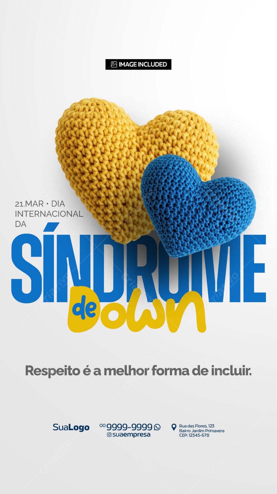 Flyer Dia Internacional da Síndrome de Down PSD Editável