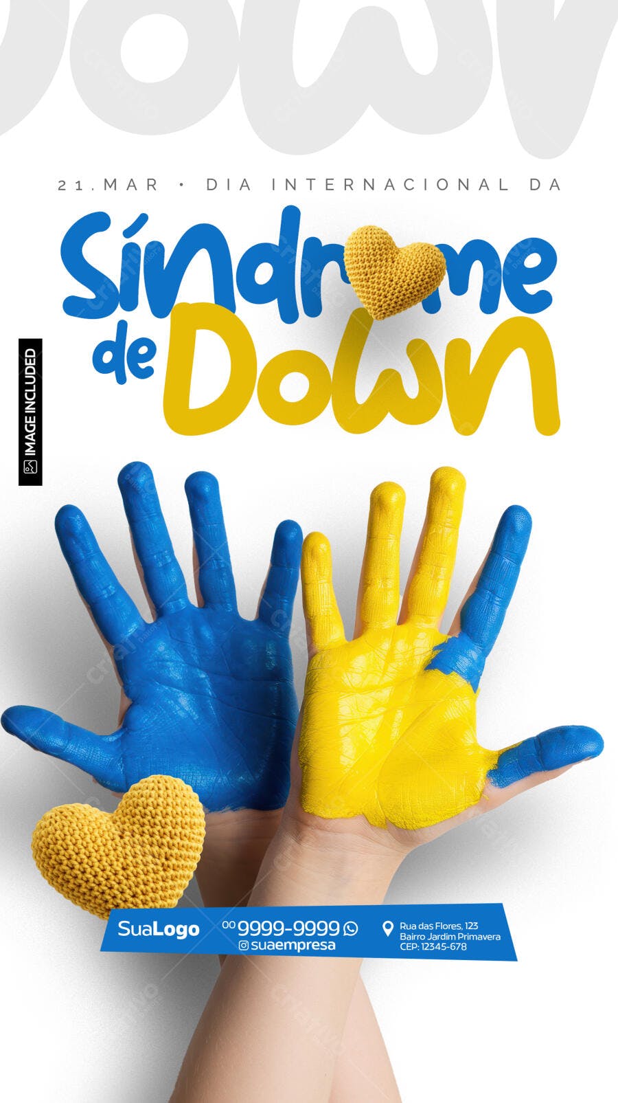 Flyer Dia Internacional da Síndrome de Down PSD Editável