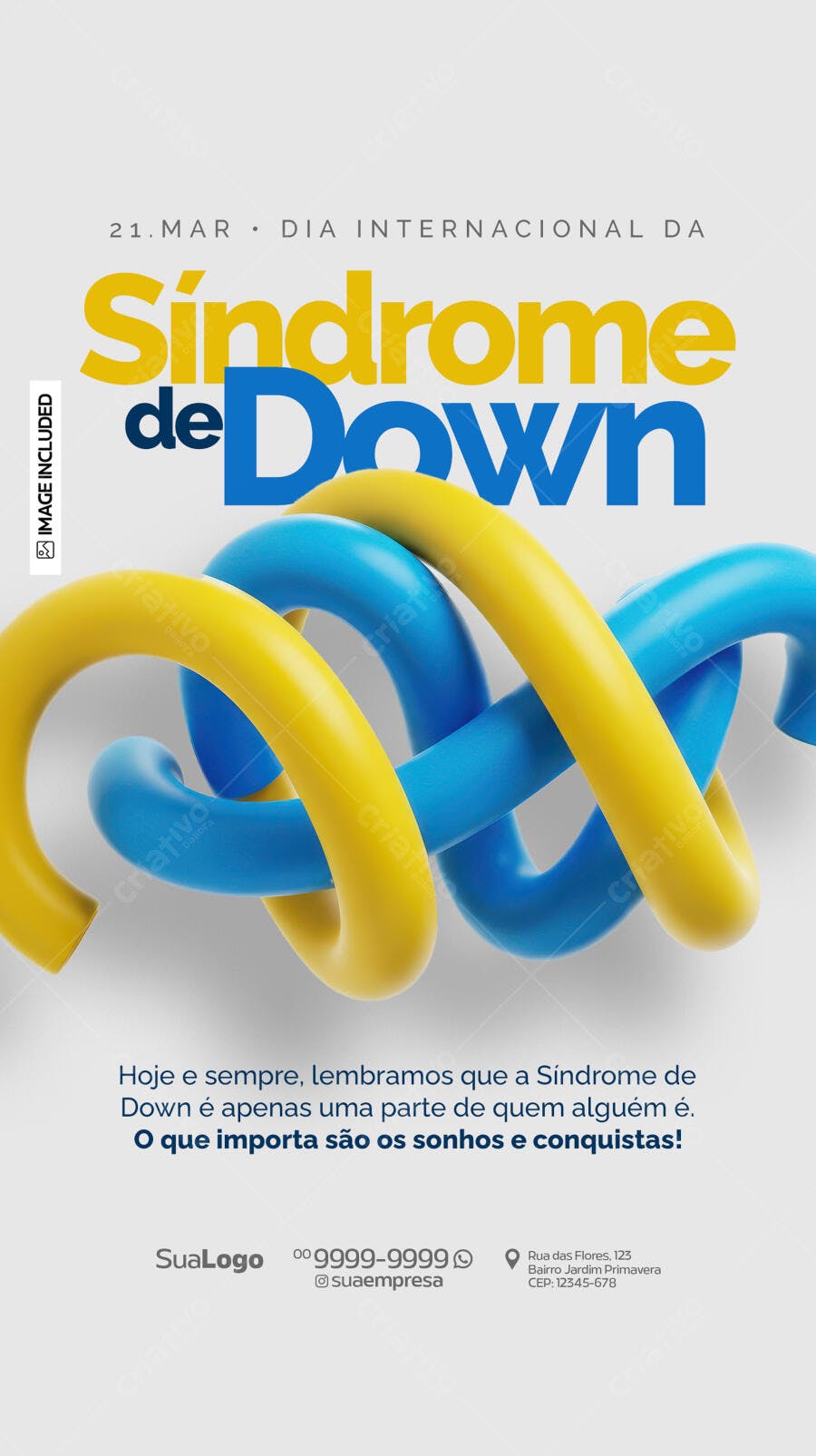 Flyer Dia Internacional da Síndrome de Down PSD Editável