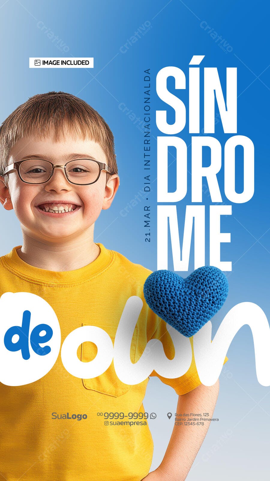 Flyer Dia Mundial da Síndrome de Down PSD Editável