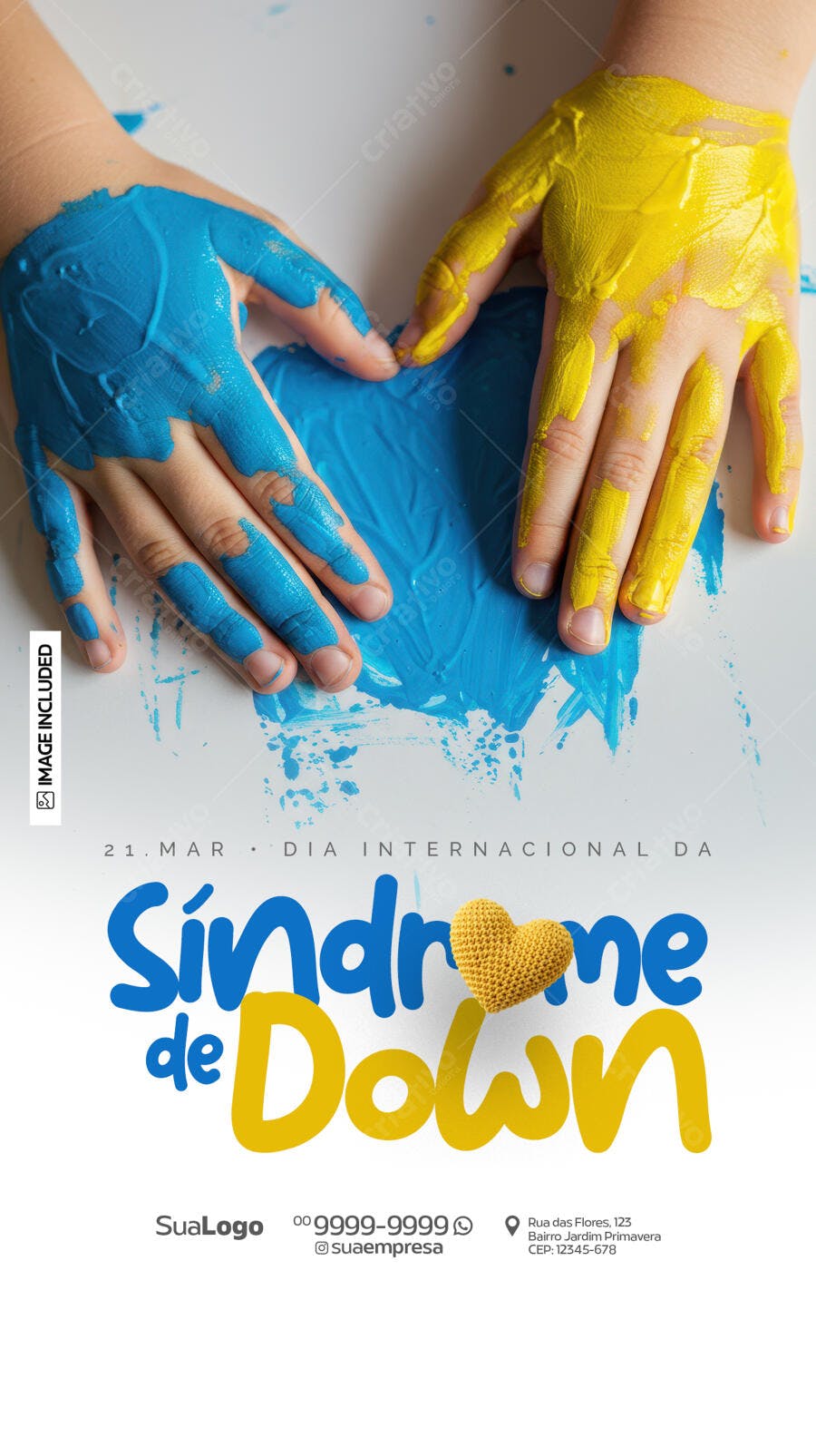 Flyer Dia Internacional da Síndrome de Down PSD Editável