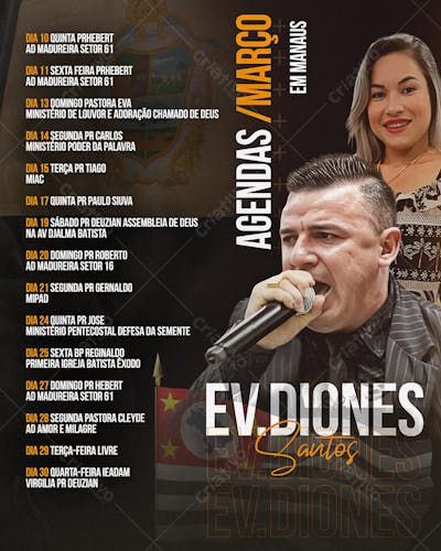 AGENDAS MENSAL PREGADOR PASTOR 2025