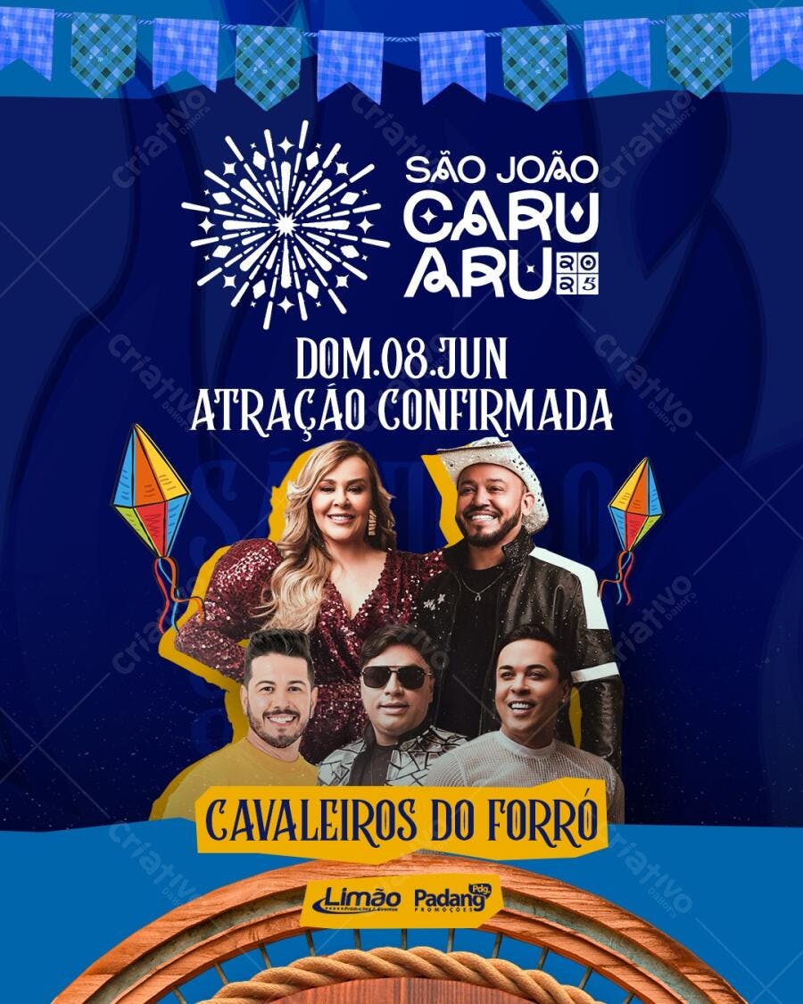 Flyer São João com Cavaleiros do Forró PSD Editável