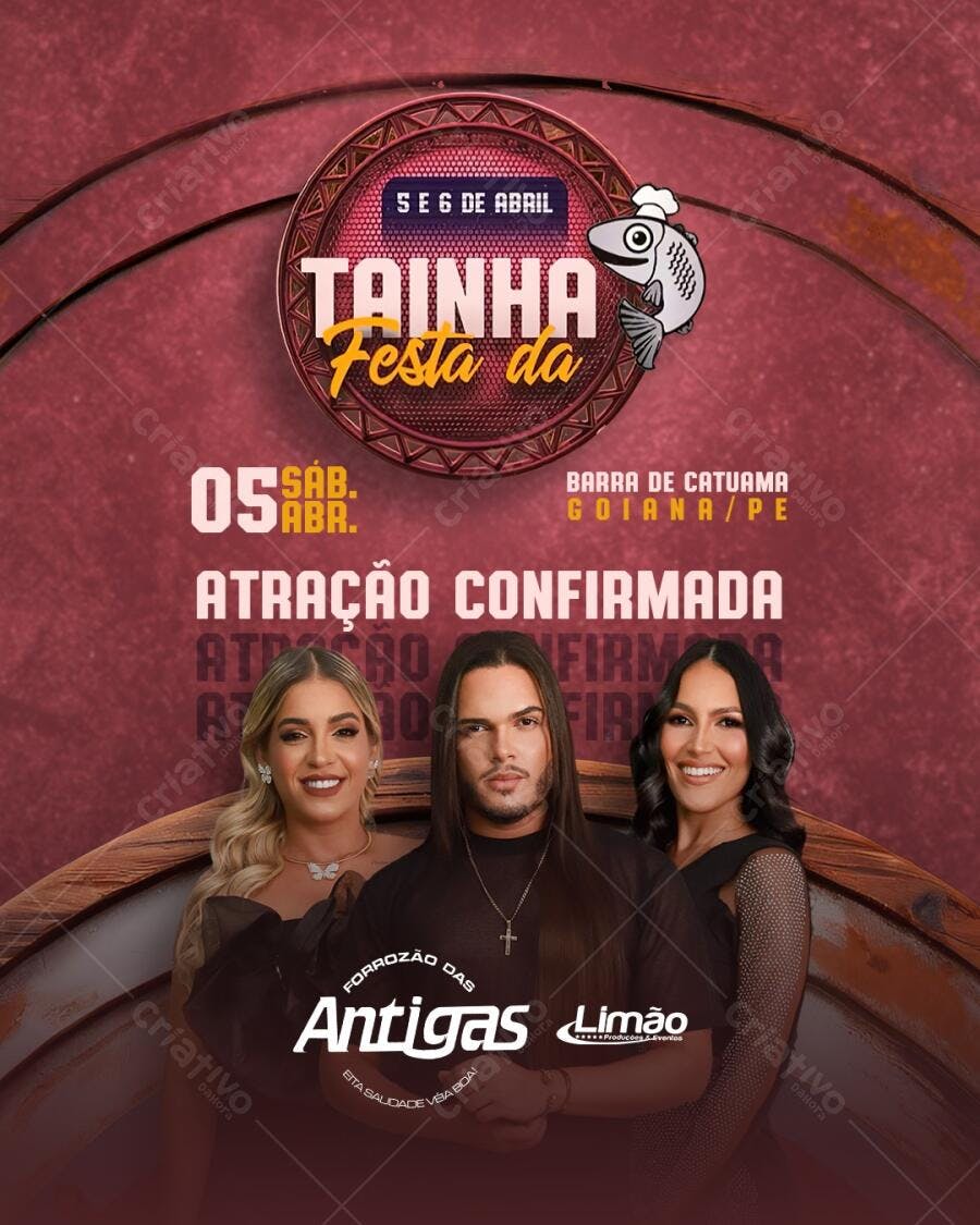 Flyer Festa da Tainha 5 e 6 de Abril PSD Editável