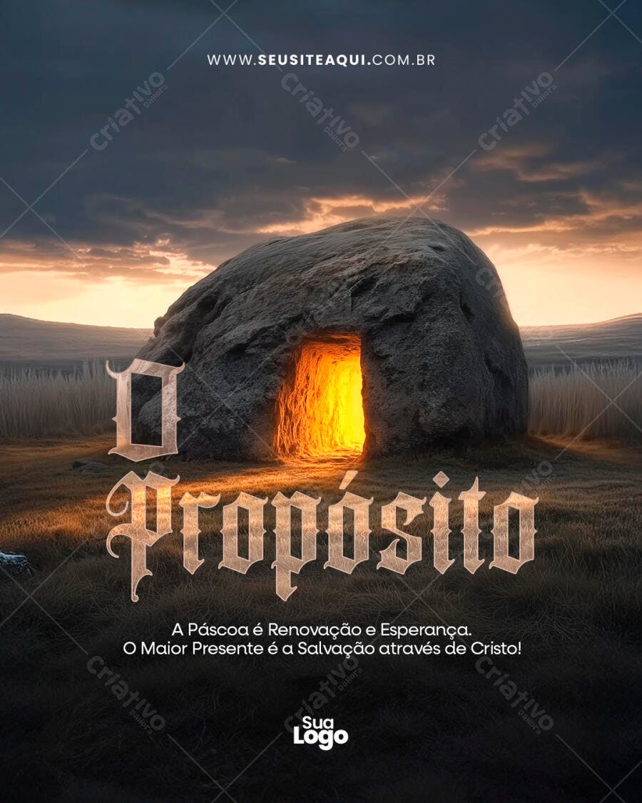 Flyer Páscoa: O Propósito PSD Editável
