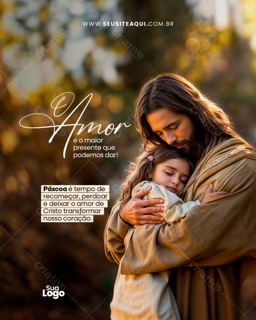 Post para Páscoa PSD Editável