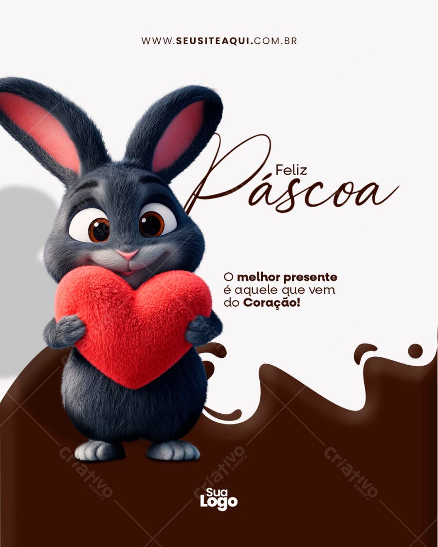 Flyer Páscoa Coelho PSD Editável