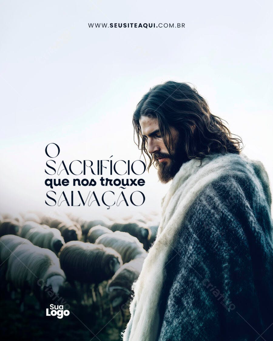 Poster Páscoa Jesus PSD Editável