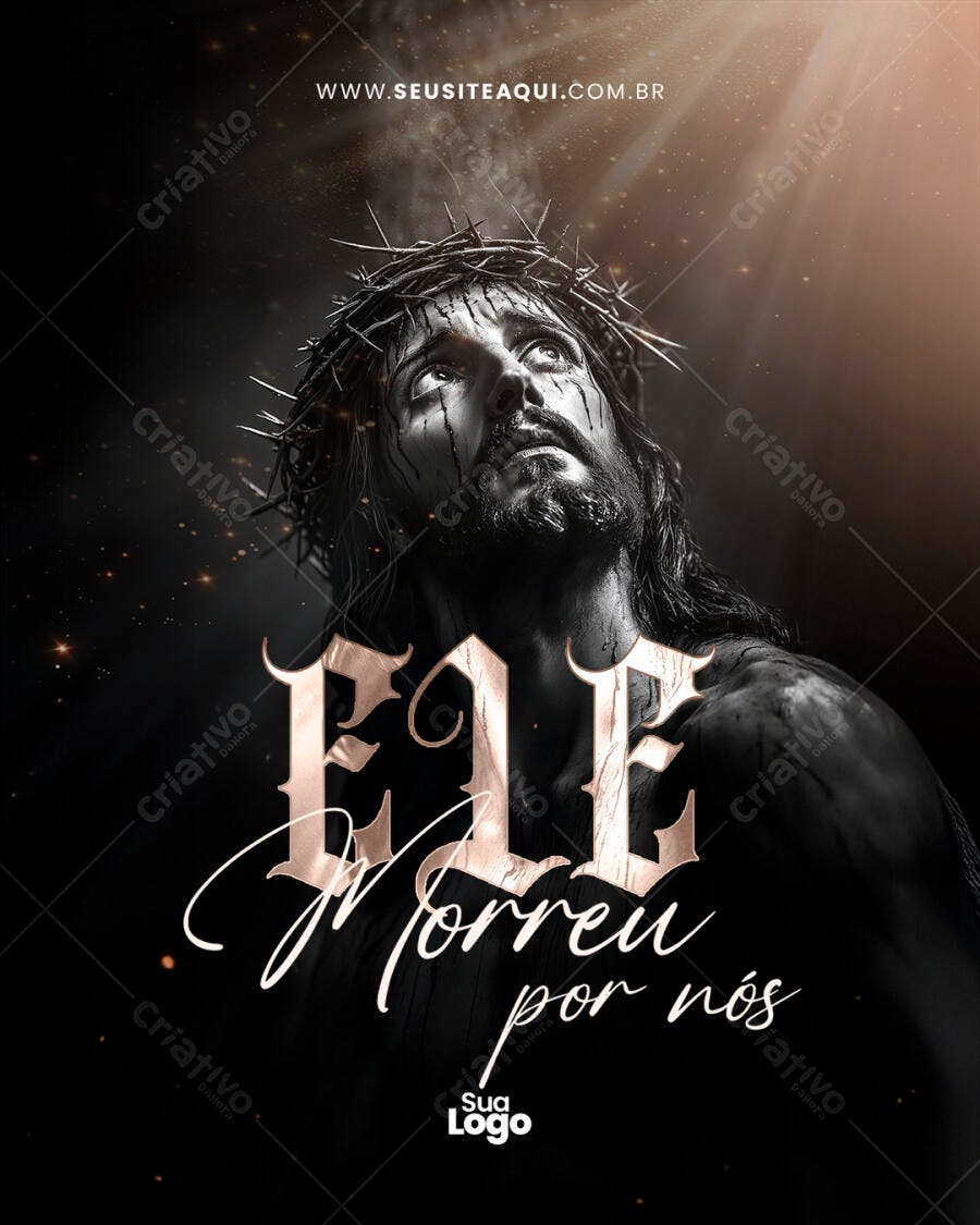 Flyer Páscoa Jesus Cristo PSD Editável