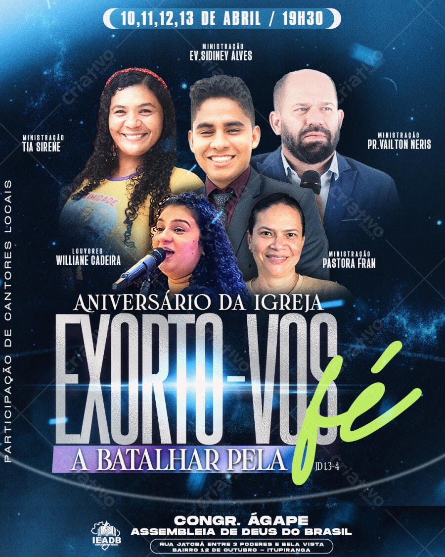 Flyer Aniversário Igreja PSD Editável