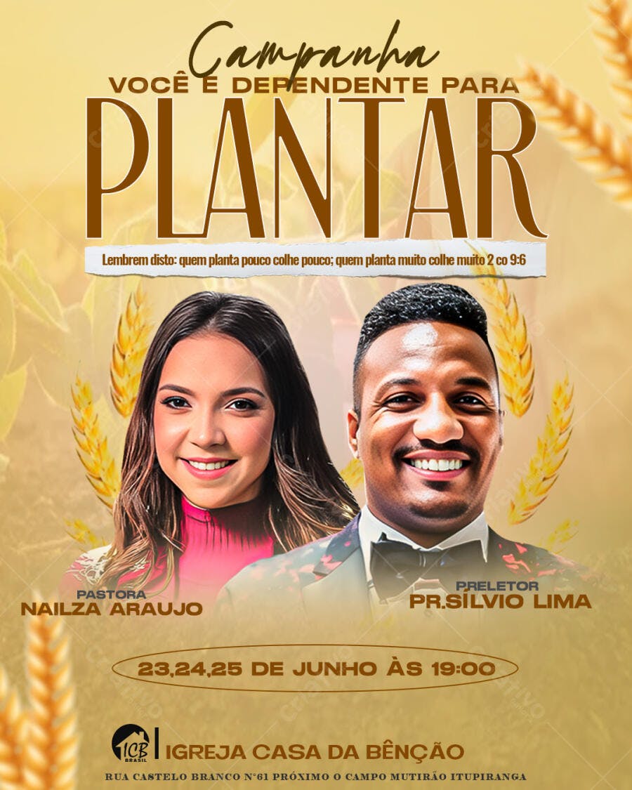 Flyer Evento Religioso Junho PSD Editável