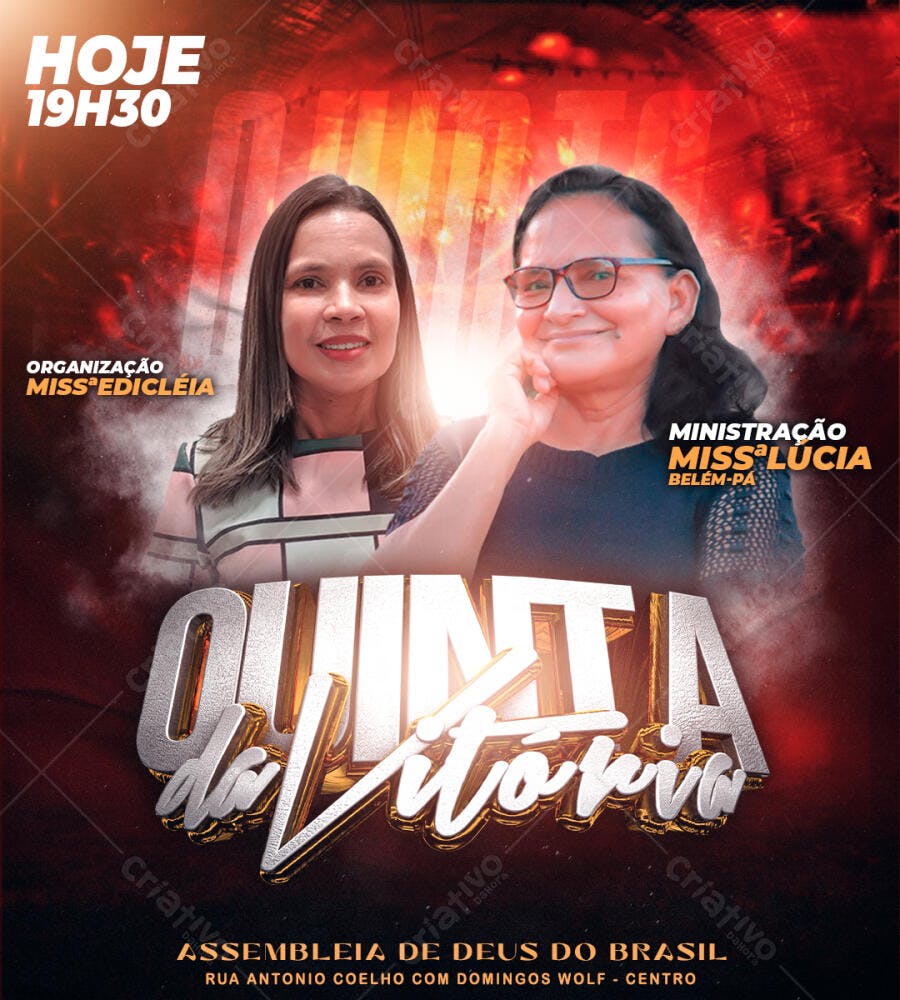 Flyer para Evento Religioso Quinta da Vitória PSD Editável