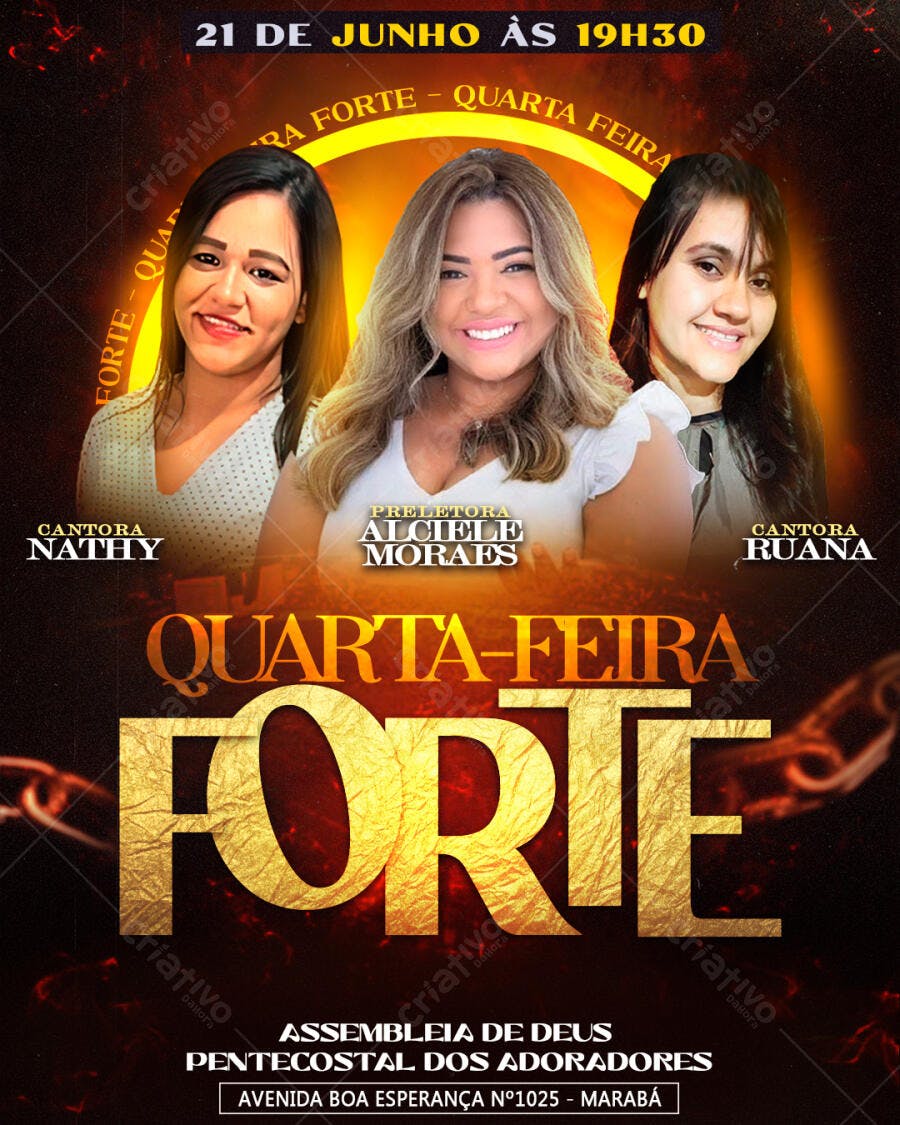 Flyer para Evento Religioso 21 de Junho PSD Editável