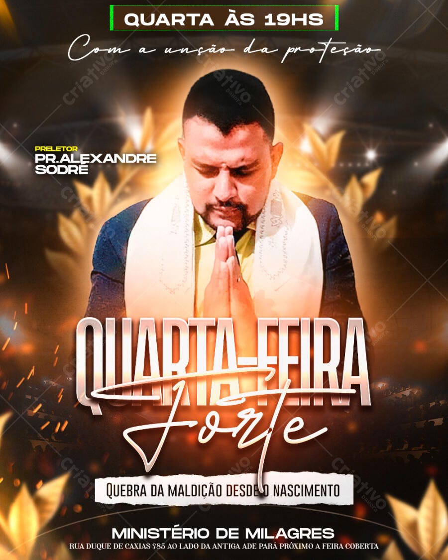 Flyer para Quarta-Feira Forte PSD Editável