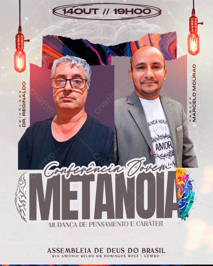 Flyer para Conferência Jovem Metanoia PSD Editável