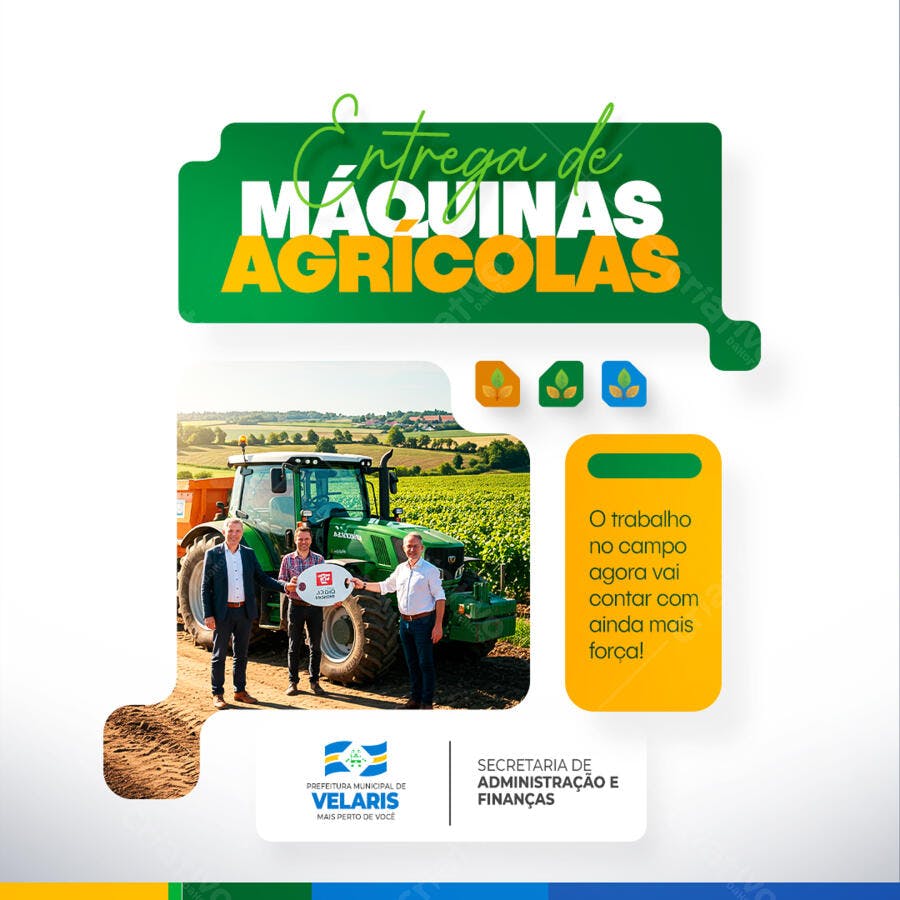 Postagem Entrega Máquinas Agrícolas PSD Editável