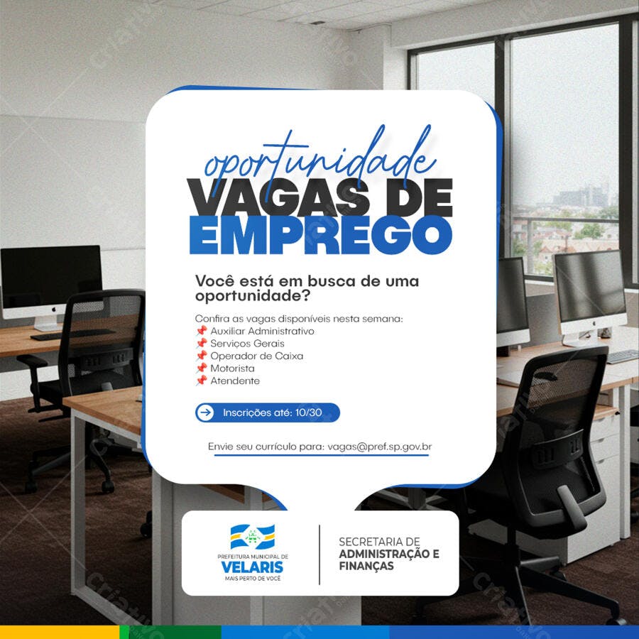 Flyer Vagas de Emprego PSD Editável