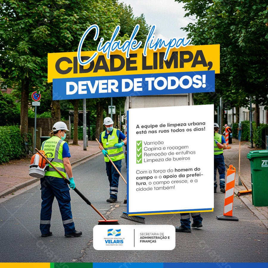 Post para Campanha de Limpeza Urbana PSD Editável