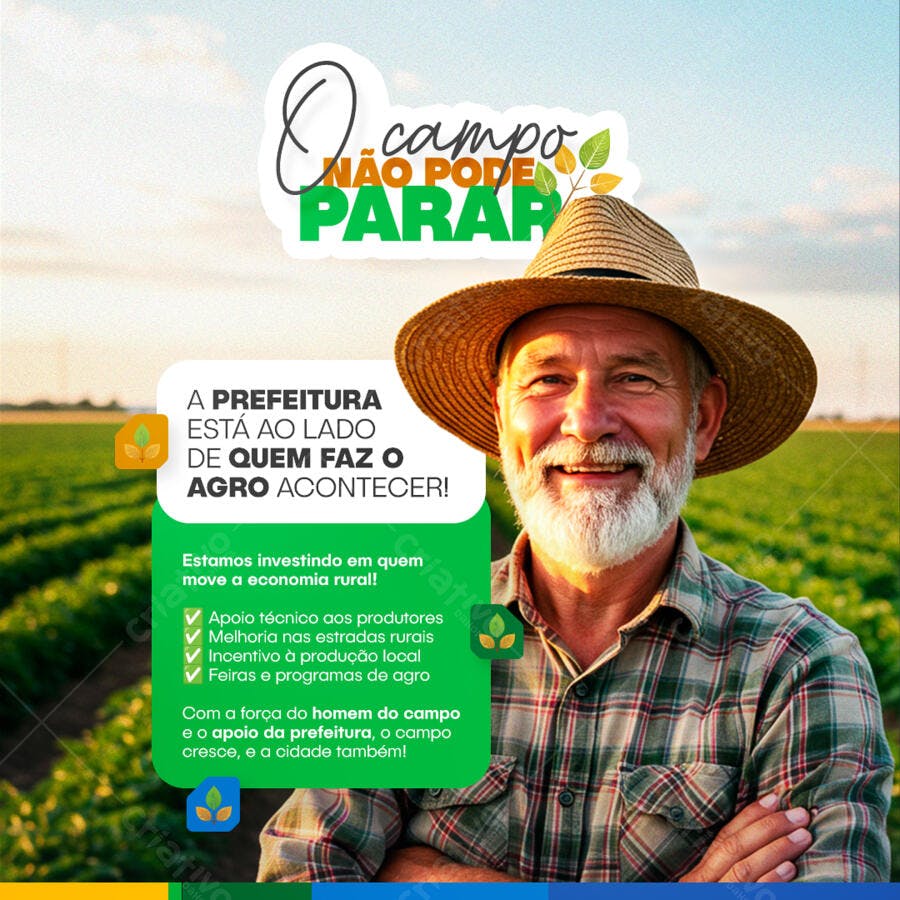 Postagem Dia do Agricultor PSD Editável