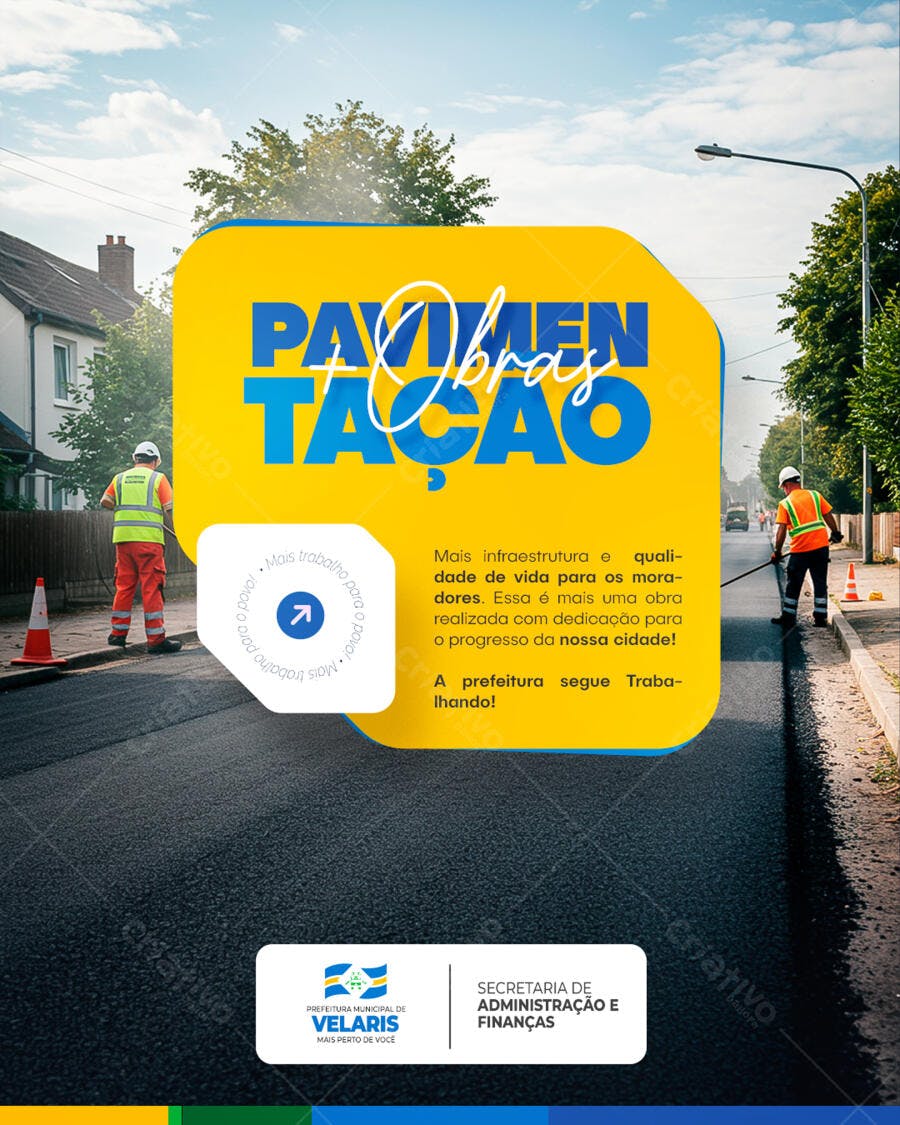 Flyer Obras Públicas PSD Editável