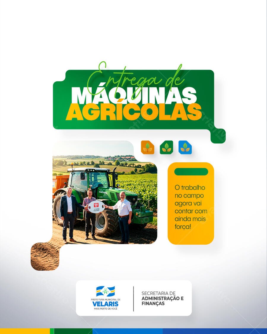 Flyer Entrega de Máquinas Agrícolas PSD Editável