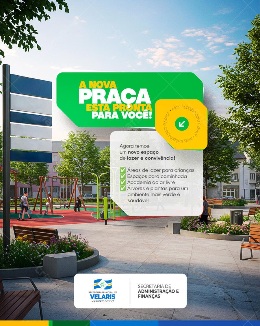 Flyer Inauguração de Praça PSD Editável