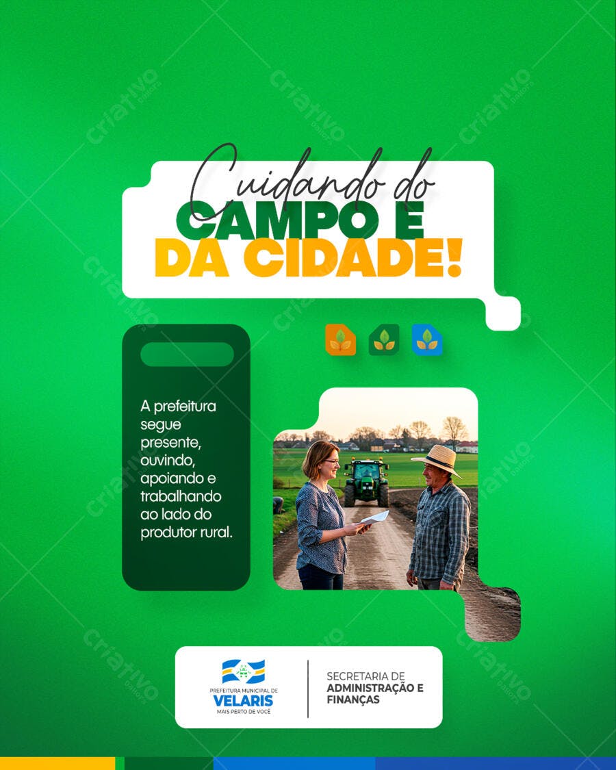 Post Social Media Dia do Agricultor PSD Editável