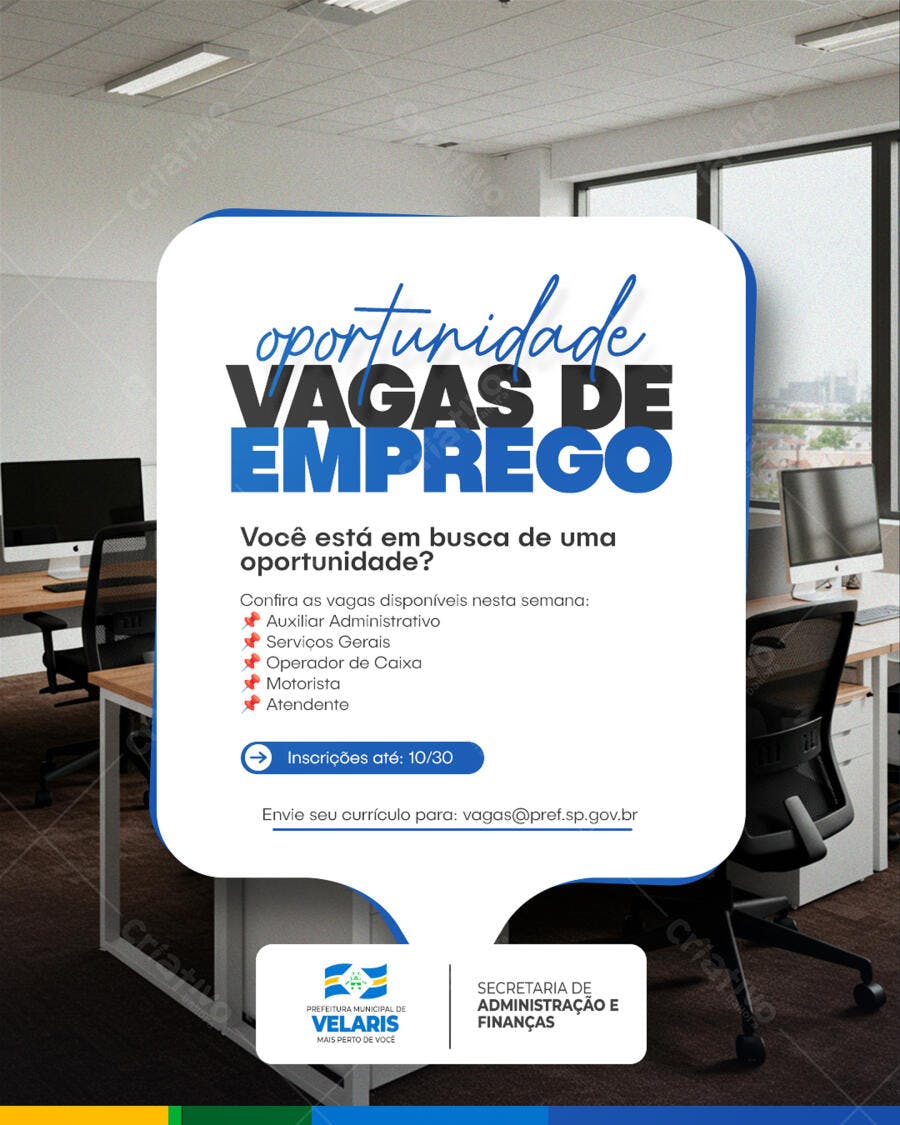 Flyer Vagas de Emprego PSD Editável