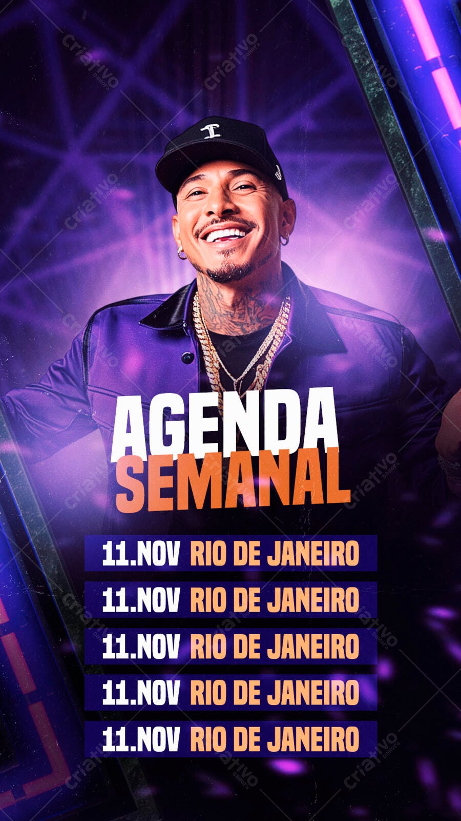 Flyer Agenda Semanal Rio de Janeiro PSD Editável