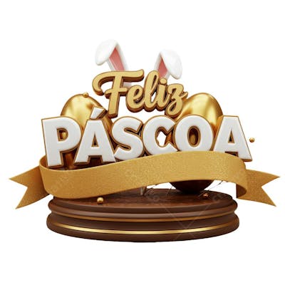 Selo 3D Feliz Pascoa