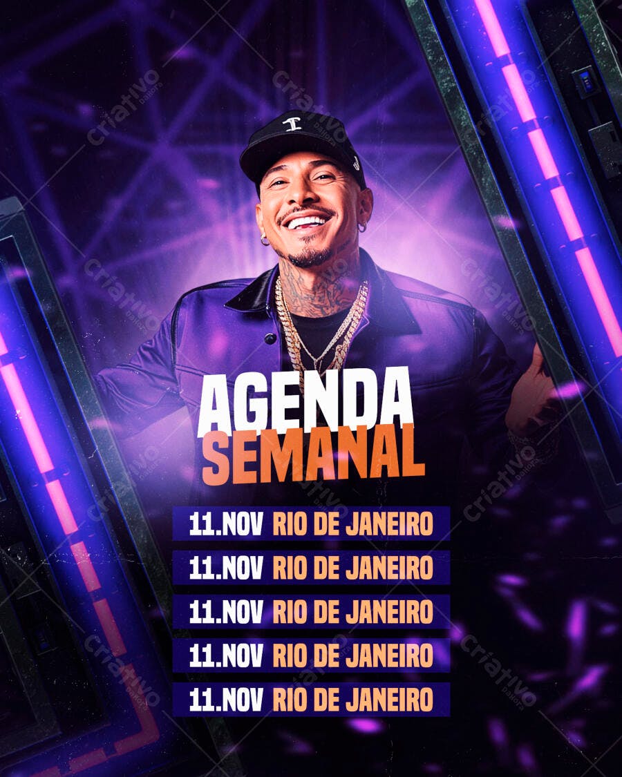 Flyer Agenda Semanal PSD Editável