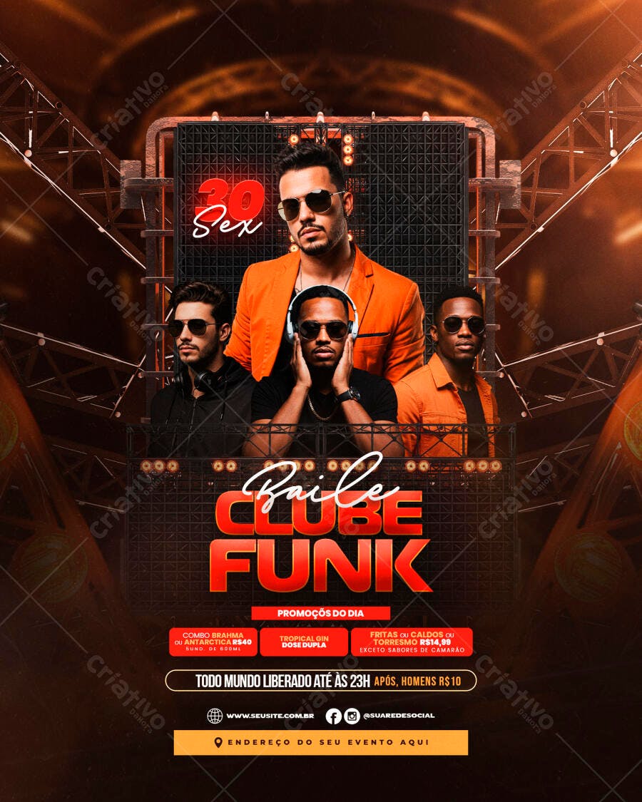 Flyer Baile Funk PSD Editável