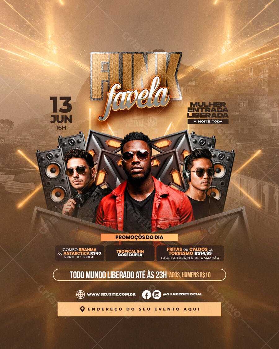 Flyer Festa Funk PSD Editável