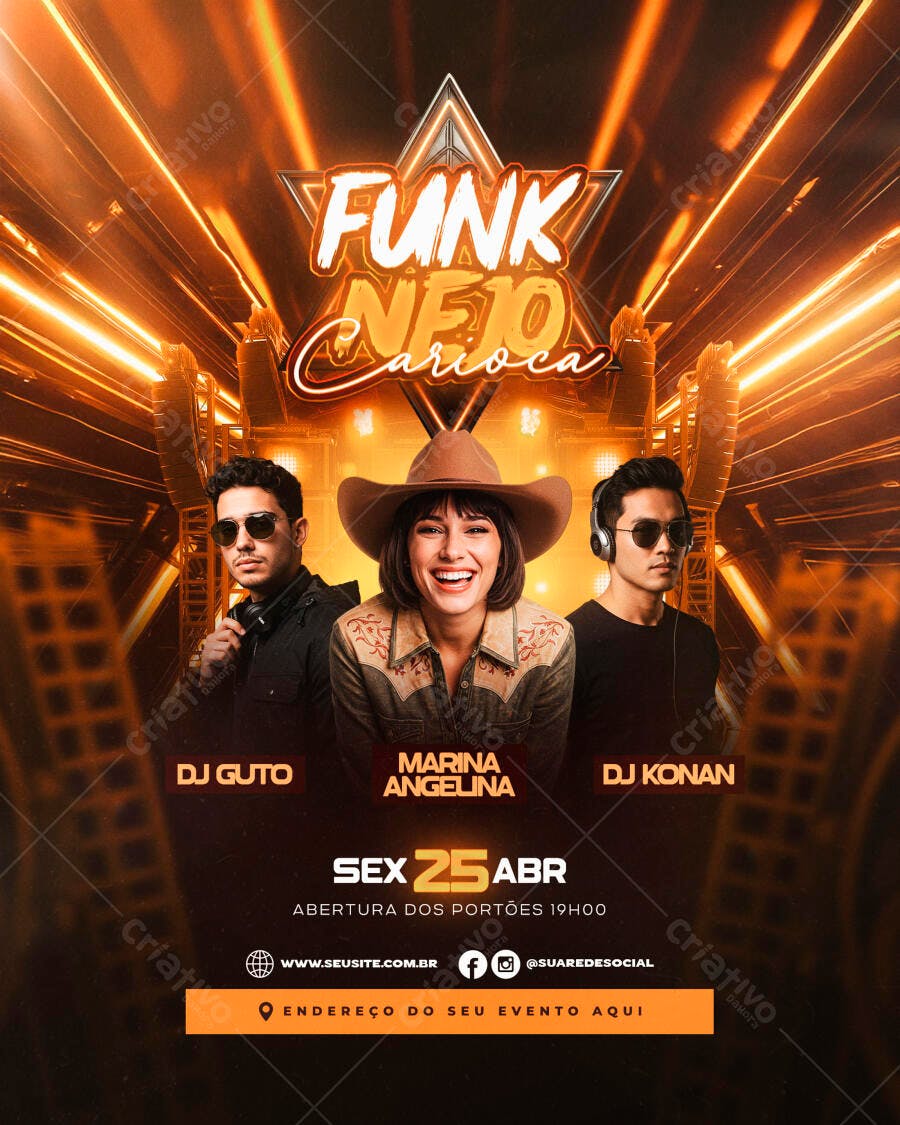 Flyer Festa Funk Carioca PSD Editável
