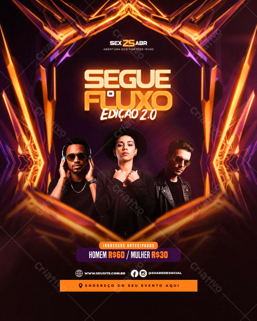 Flyer Festa 25 de Abril PSD Editável