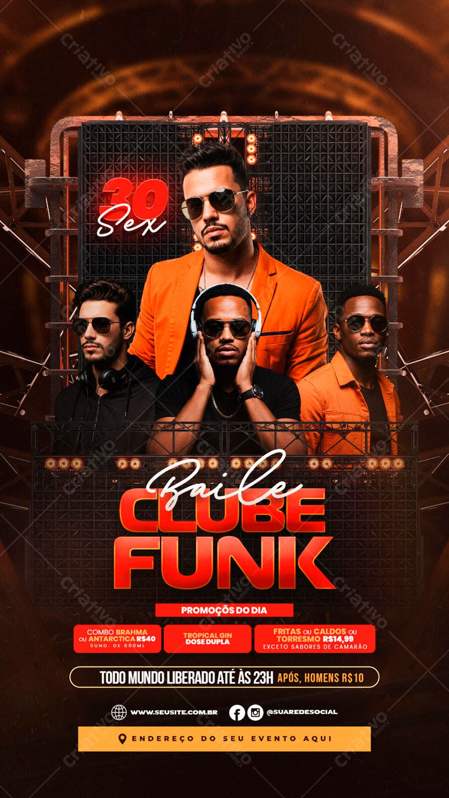 Flyer Baile Funk PSD Editável