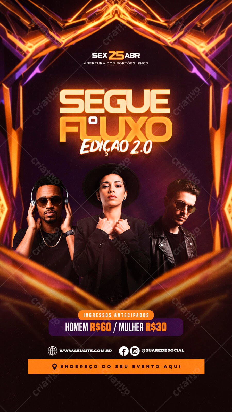 Flyer Festa Seguindo o Fluxo PSD Editável