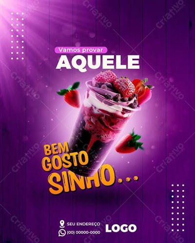 flyer de açai editável no canva