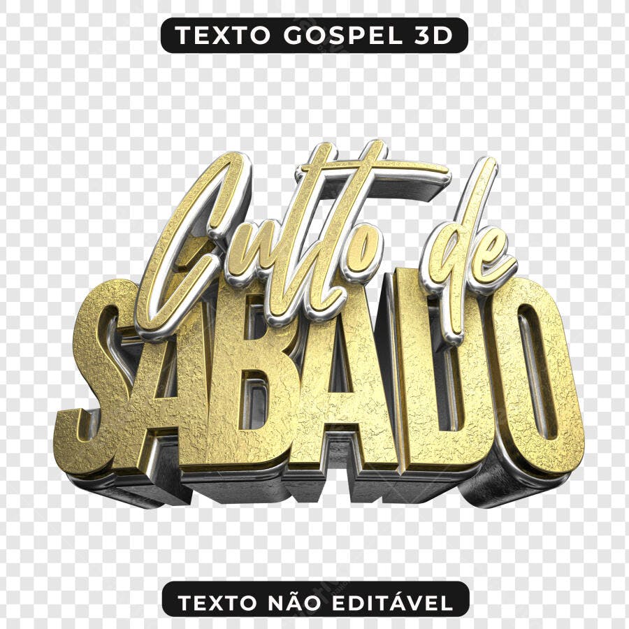 Selo 3D evento gospel dourado e prata