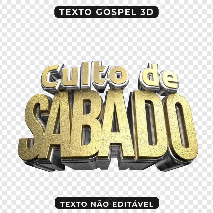 Selo 3D evento gospel dourado e prata
