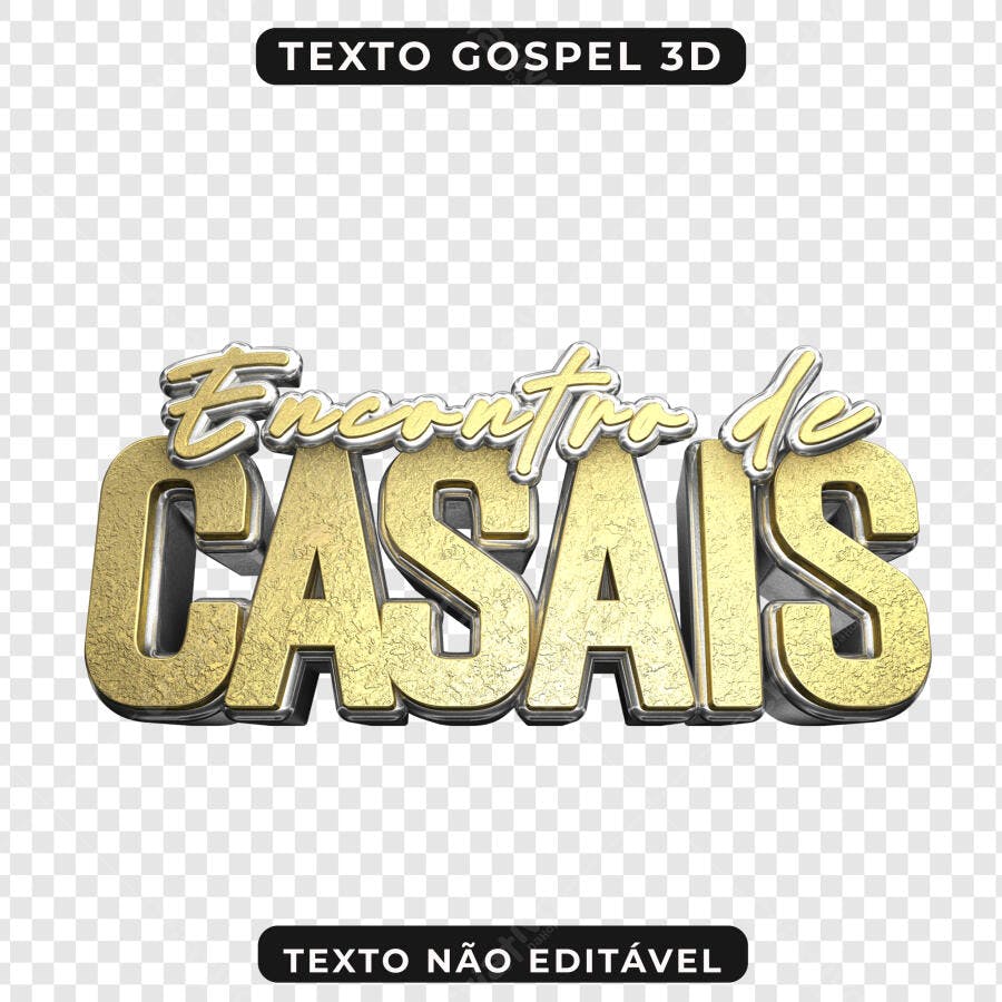 Selo 3D evento dourado e prata metalizado