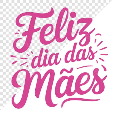 Título Feliz dia das Mães Rosa Png Transparente 