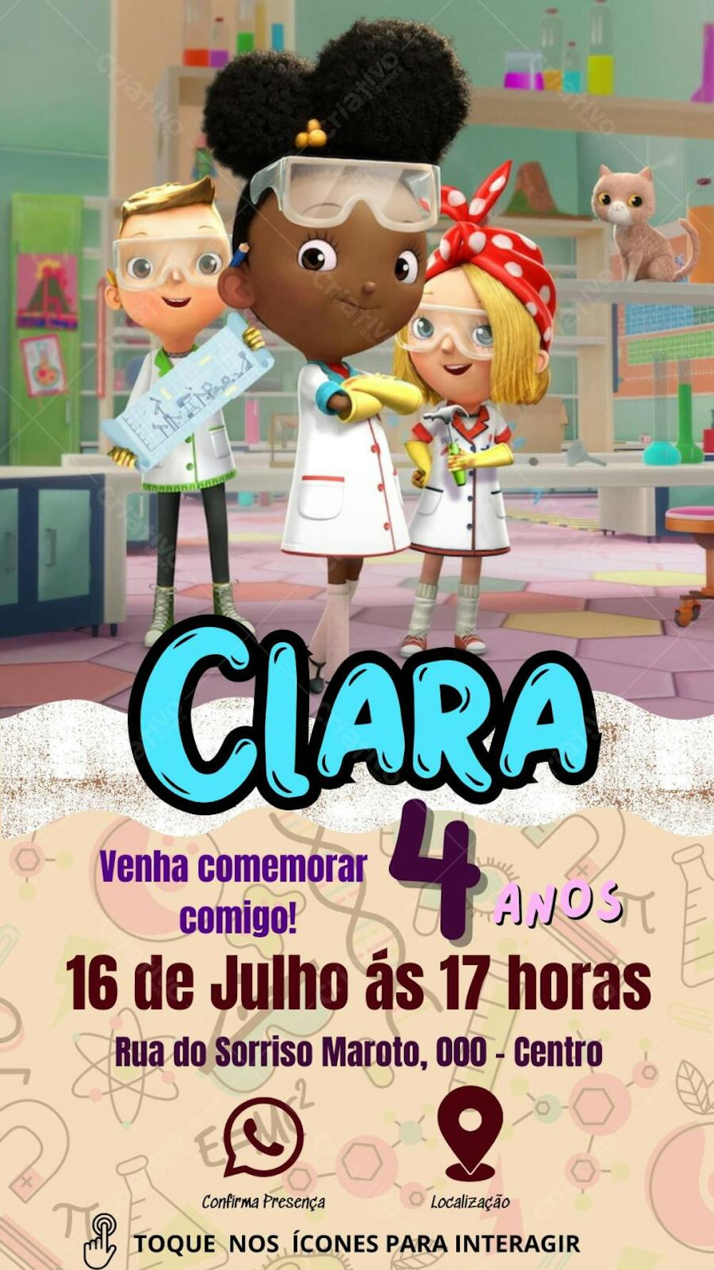 convite infantil Ada Batista