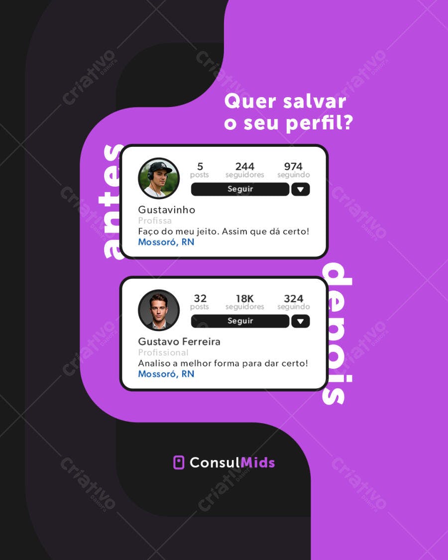 Modelo de Perfil Instagram PSD Editável