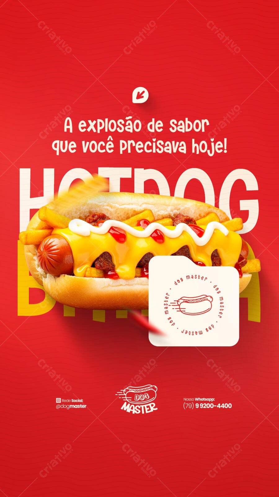 Flyer para Lançamento Hot Dog PSD Editável